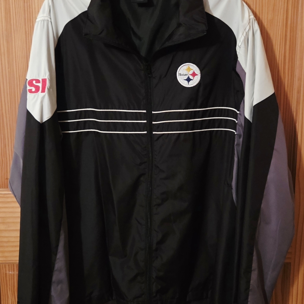 Reebok Black and Gray Windbreaker Jacket